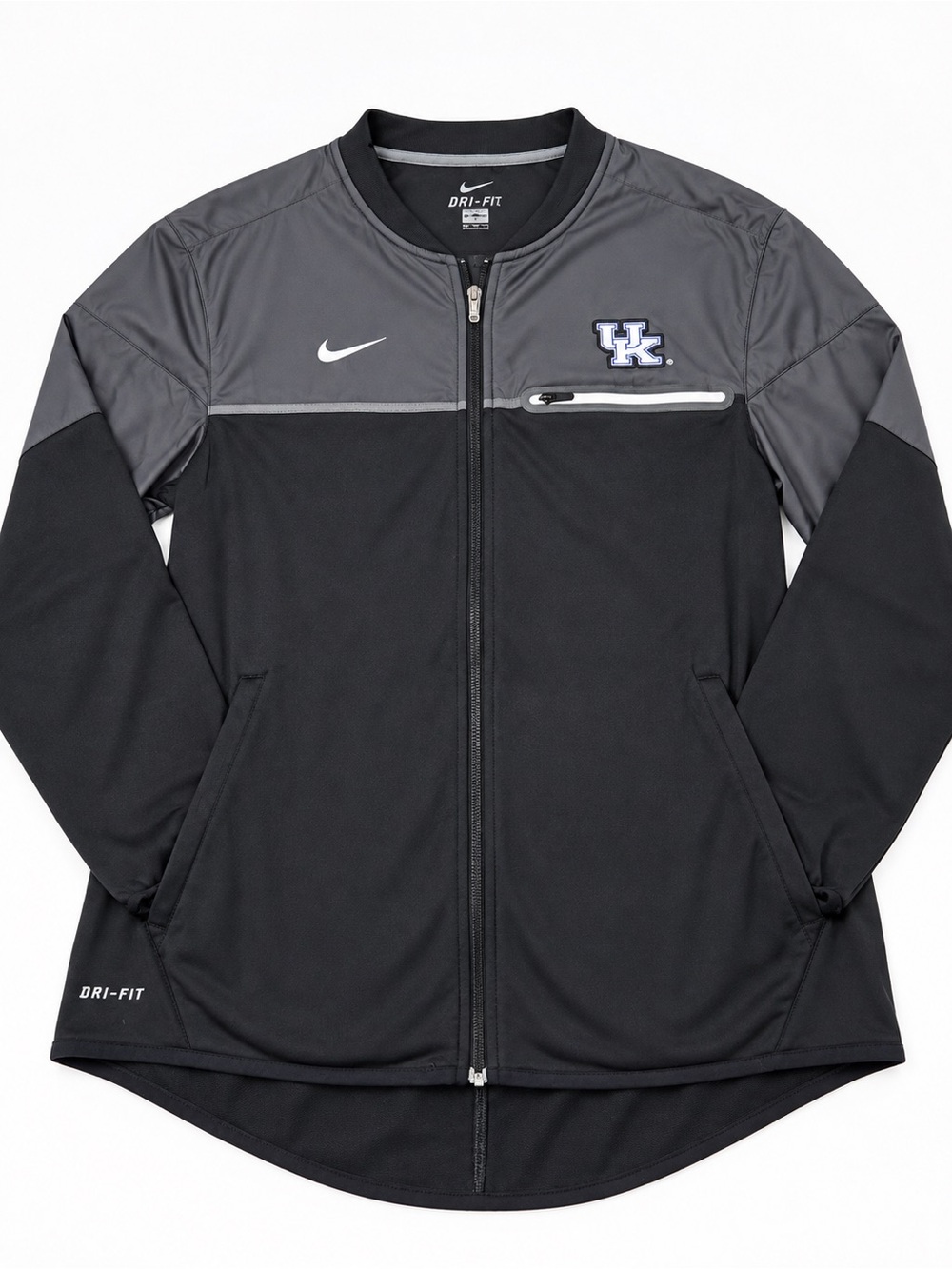 Nike Dri-FIT Kentucky Wildcats UK Full Zip Performance Jacket Black Gray